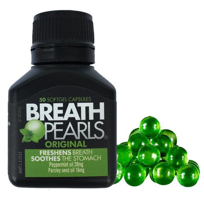 [Hàng mới về] Viên Uống Thơm Miệng Breath Pearls, Viên Uống Thảo Dược Khử Mùi Hôi Loại Bỏ Vi Khuẩn