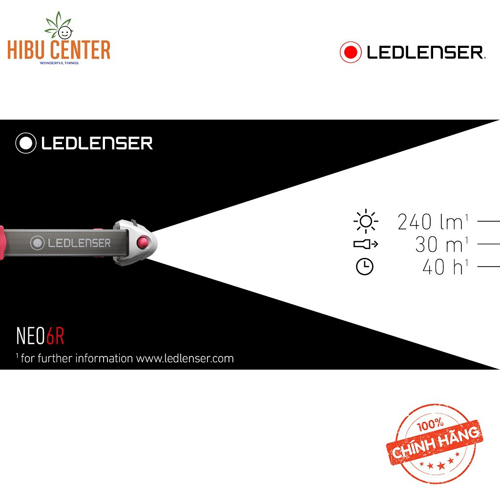 Đèn Pin Đội Đầu LEDLENSER NEO6R 240 Lumens – Màu Đen – Hàng Chính Hãng – HIBUCENTER