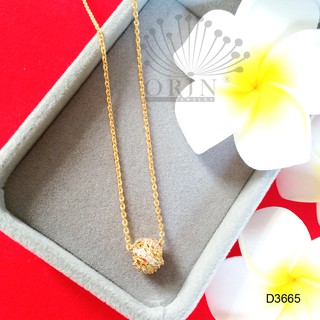 Dây chuyền nữ thời trang cao cấp mặt cầu tròn khía xéo cao cấp Orin D3665 ( NN2)