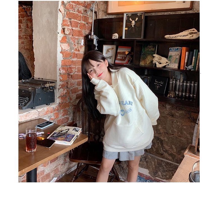 Áo hoodie nỉ form rộng KÉO KHÓA ulzzang màu trắng phong cách Hàn Quốc