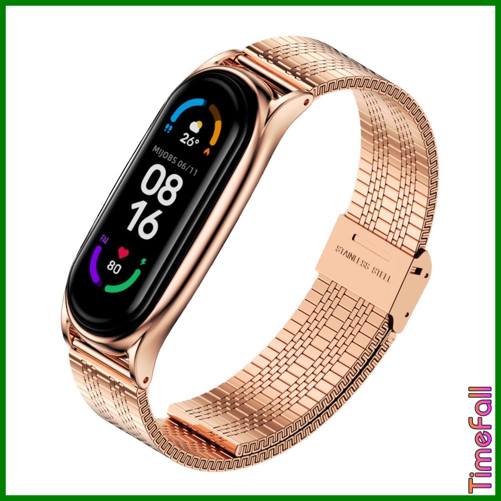 Dây kim loại mắt lưới PRO mi band 6, miband 5 chính hãng MIJOBS, dây đeo thay thế mi band 4, miband 3 phiên bản PRO