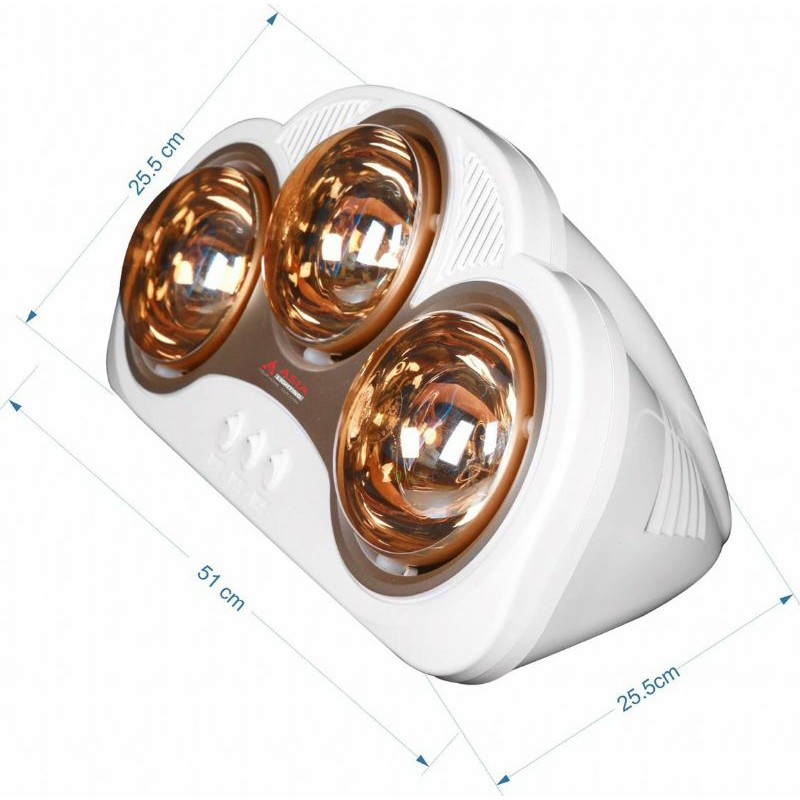 ĐÈN SƯỞI NHÀ TẮM 3 BÓNG ASIA CAO CẤP