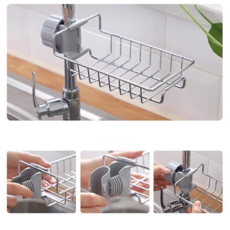 Kệ Đựng Đồ Rửa Chén Inox Gắn Vòi Tiện Lợi Giá Rẻ_RENSI876