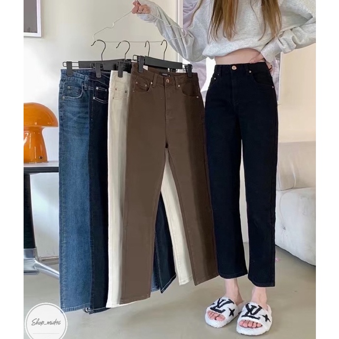 Quần jean ống đứng  , lưng  cao  bò mềm phong cách hàn quốc loại 1 quảng châu ulzzang.