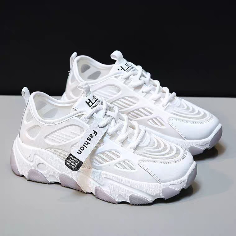 [GIÀY MÙA HÈ MỚI 2020] Giày thể thao nữ 700V3 màu trắng/kem lưới thoáng chân nâng độn đế 5cm đẹp hot trend đi mưa đi học | BigBuy360 - bigbuy360.vn