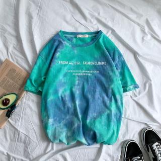 【COD】T-shirt with gradient tie-dye printing