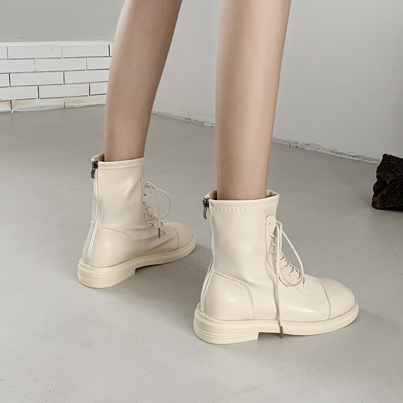 Giày boot Martin nữ IELGY kiểu Anh mũi tròn buộc dây phong cách Hàn Quốc