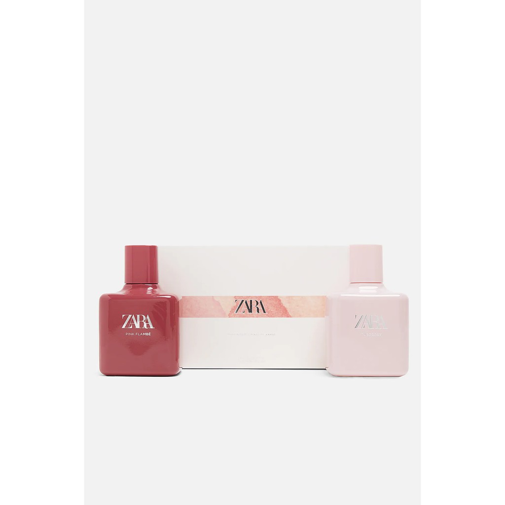 Nước hoa Zara Woman: Set 2 chai 100ml Pink Flambe' + Tube Rose