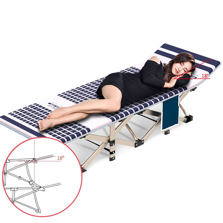 Giường Gấp Gọn Khung Thép Sơn Tĩnh Điện Giường Đơn Văn Phòng Du Lịch Đa Năng Thiết Kế Thông Minh