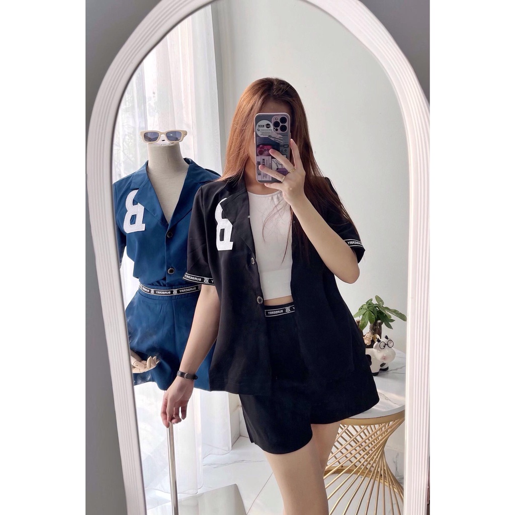 Set Bộ Nữ Vest Burberry Mix Quần Short Trẻ Trung Hàng Thiết Kế
