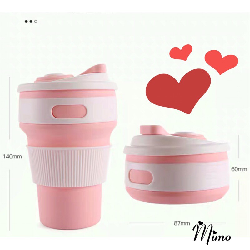 Cốc gấp gọn silicon chịu nhiệt 200 độ có nắp dung tích 350ml sẵn hàng 6 màu dễ dàng mang đi du lịch, dã ngoại | BigBuy360 - bigbuy360.vn