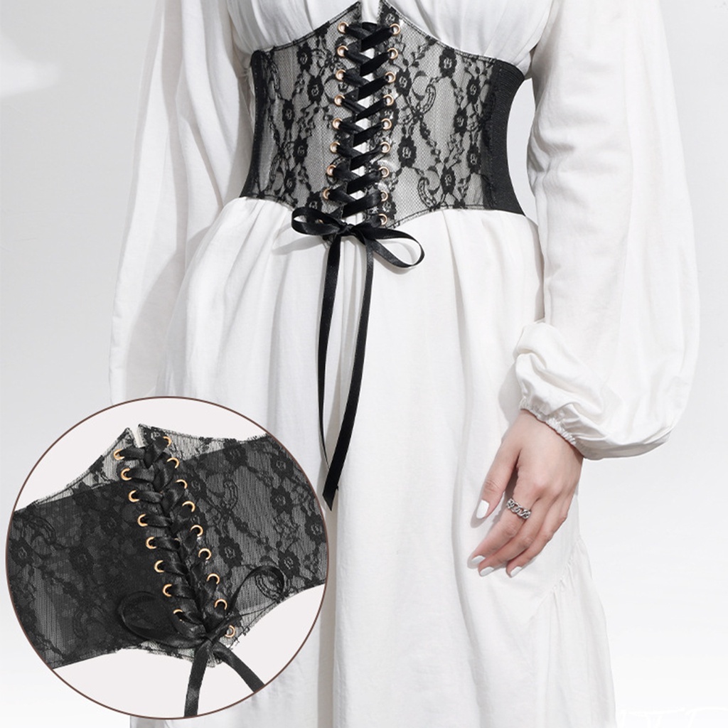 Thắt Lưng Ren Bản Rộng Fenteer1 Thời Trang Cho Nữ