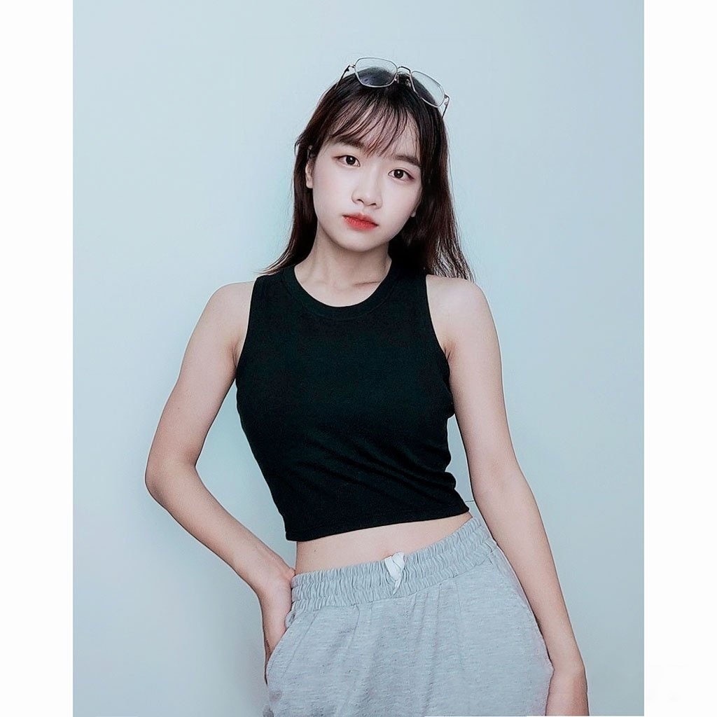 Áo croptop ba lỗ cotton kiểu dáng basic COYO CC001