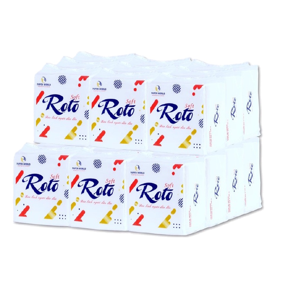 Combo 5 - 10 gói Khăn giấy vuông napkin cao cấp 100 tờ ROTO SOFT RTS100 | Khăn ăn - giấy ăn cao cấp | Thế Giới Giấy