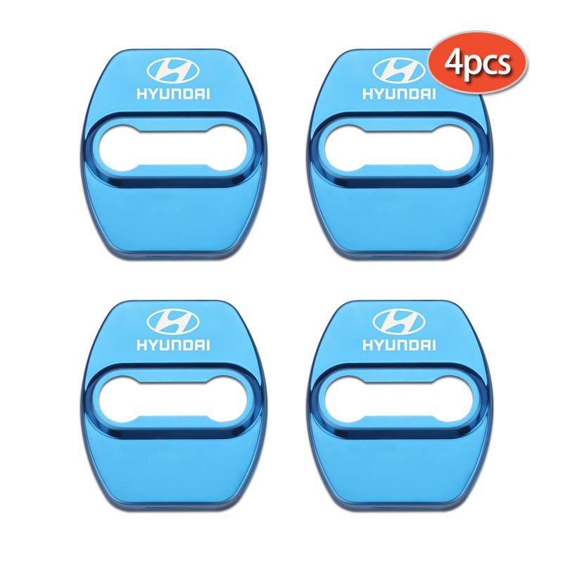 Bộ 4 Vỏ Bảo Vệ Khóa Cửa Xe Hơi Hyundai Elantra i10 i30 Ioniq Atos Getz Bằng Thép Không Gỉ