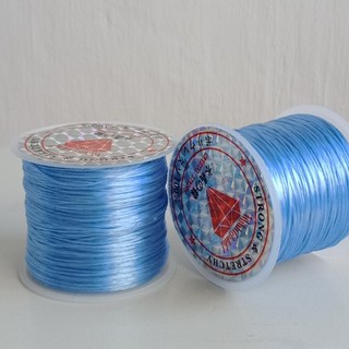 1 Cuộn chỉ chun tơ co giãn màu xanh nhạt chỉ gân xỏ vòng tay vòng hạt - moon shop