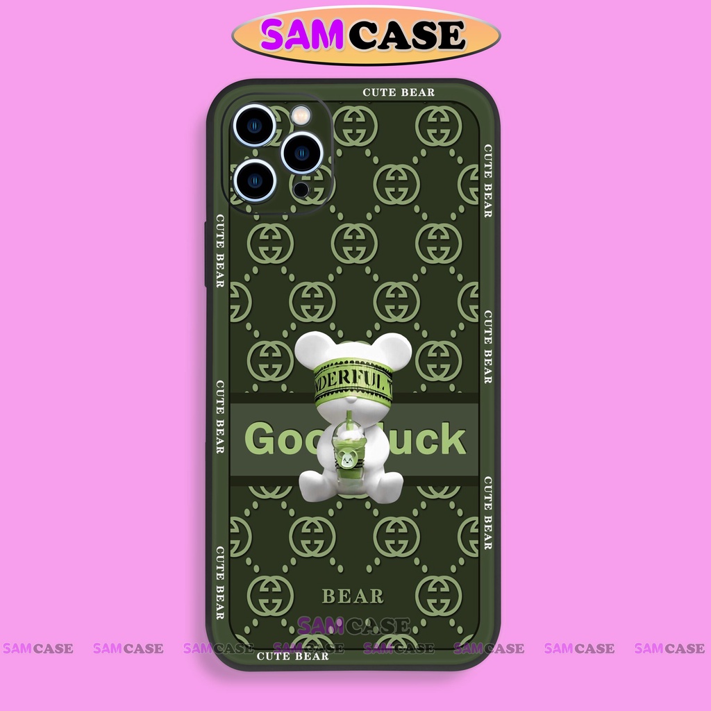 Ốp lưng iPhone cặp đôi hoạt hình Gấu cute dễ thương đẹp cạnh viền vuông cho ip 6/6s/7/8/X/XS/XR/11/12/13/14 Pro Plus Max