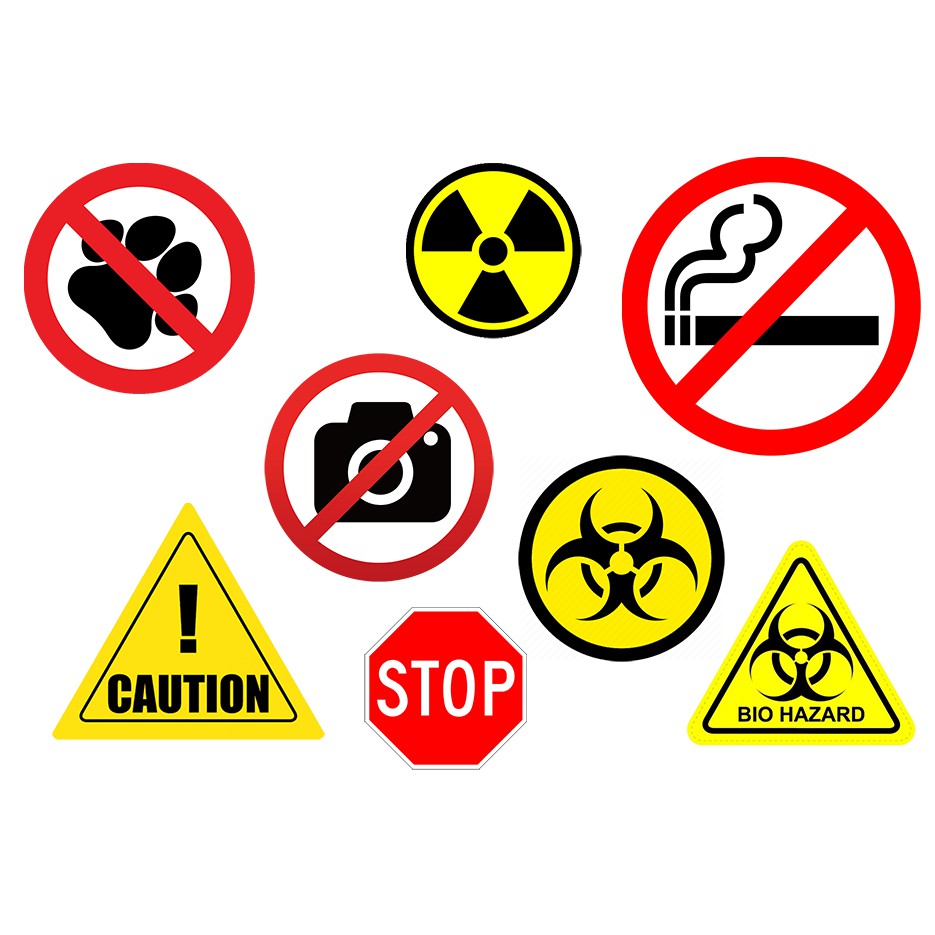 Hình dán Sticker decal NO SMOKING, hình dán CẤM HÚT THƯỚC, NO PET, NO CAMERA, CẤM CHỤP ẢNH