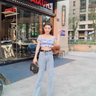 Quần bò suông ống rộng