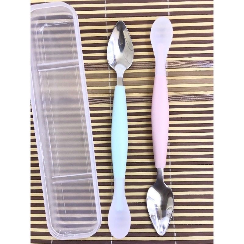 Thìa Nạo Hoa Quả KICHI 2 Đầu Cho Bé Ăn Dặm