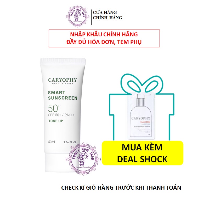 Kem chống nắng thông minh Caryophy Smart Sunscreen Tone Up 50ml