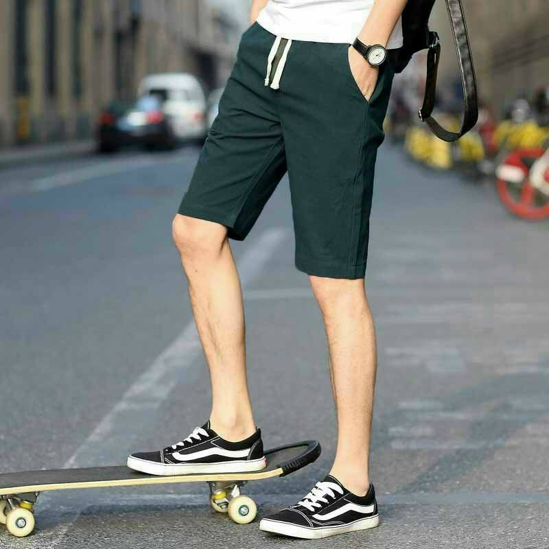 Quần short kaki unisex nam nữ lưng thun co giãn, kiểu dáng thể thao ngày hè