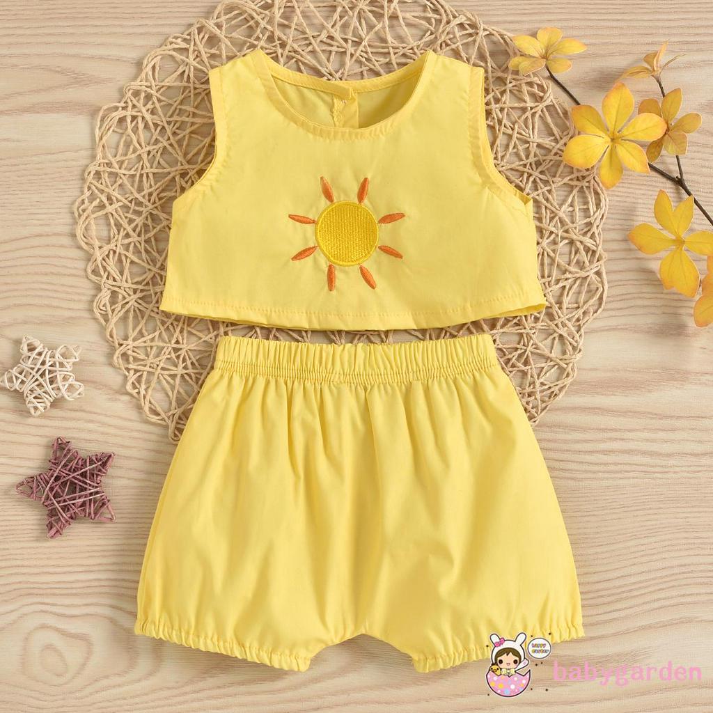 Áo Thun Ba Lỗ Hình Chú Ong + Quần Short Đáng Yêu Cho Bé Gái