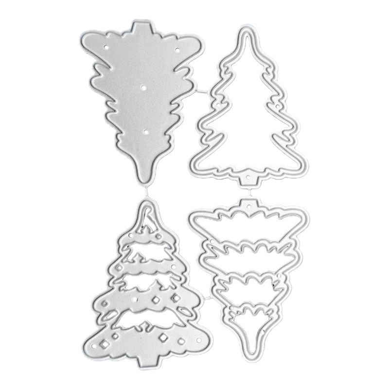 Khuôn Mẫu Cắt Thẻ Trang Trí Album Hình Cây Thông Giáng Sinh