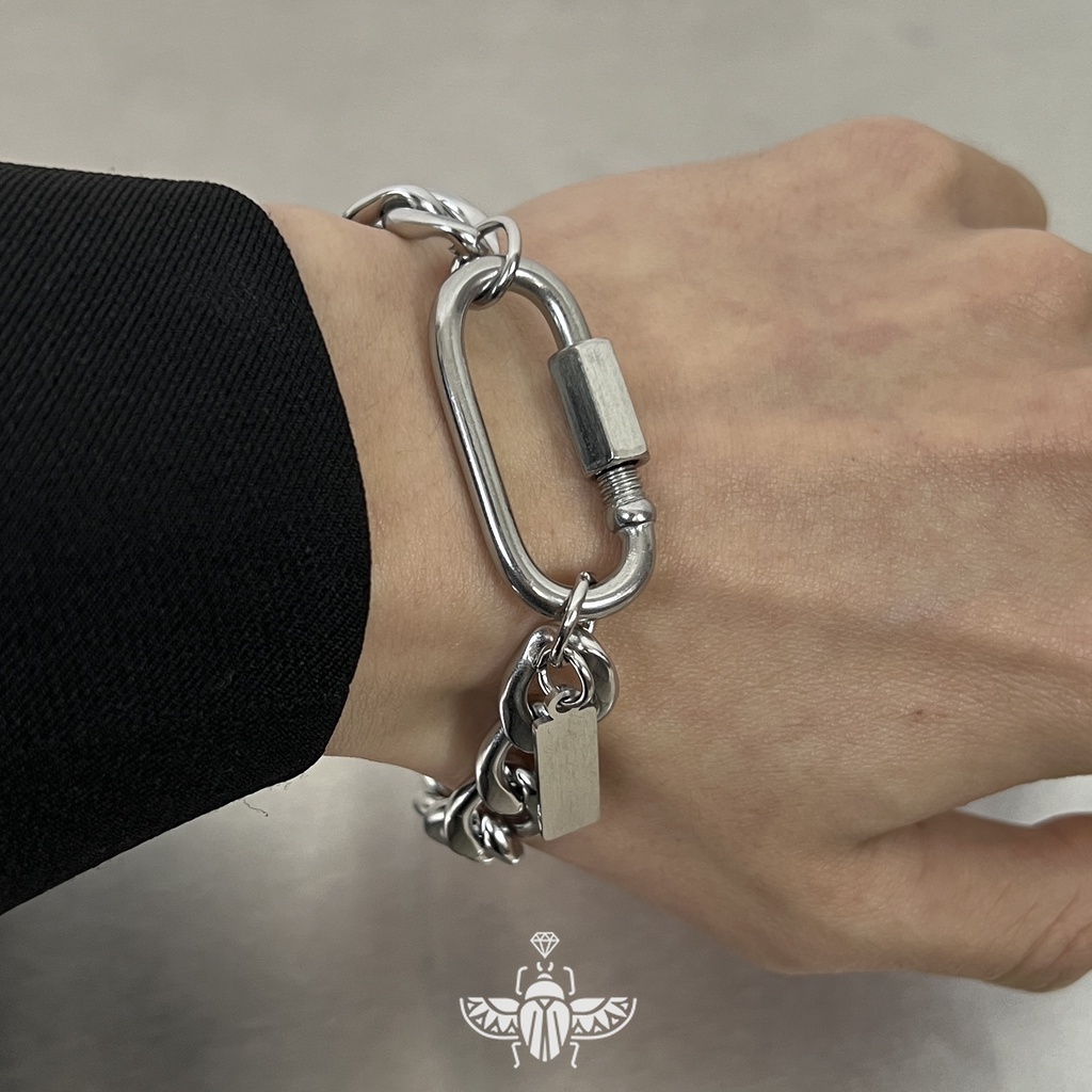 Vòng Đeo Tay Bằng Thép Titan Không Phai Màu Phong Cách hip hop Đường Phố punk