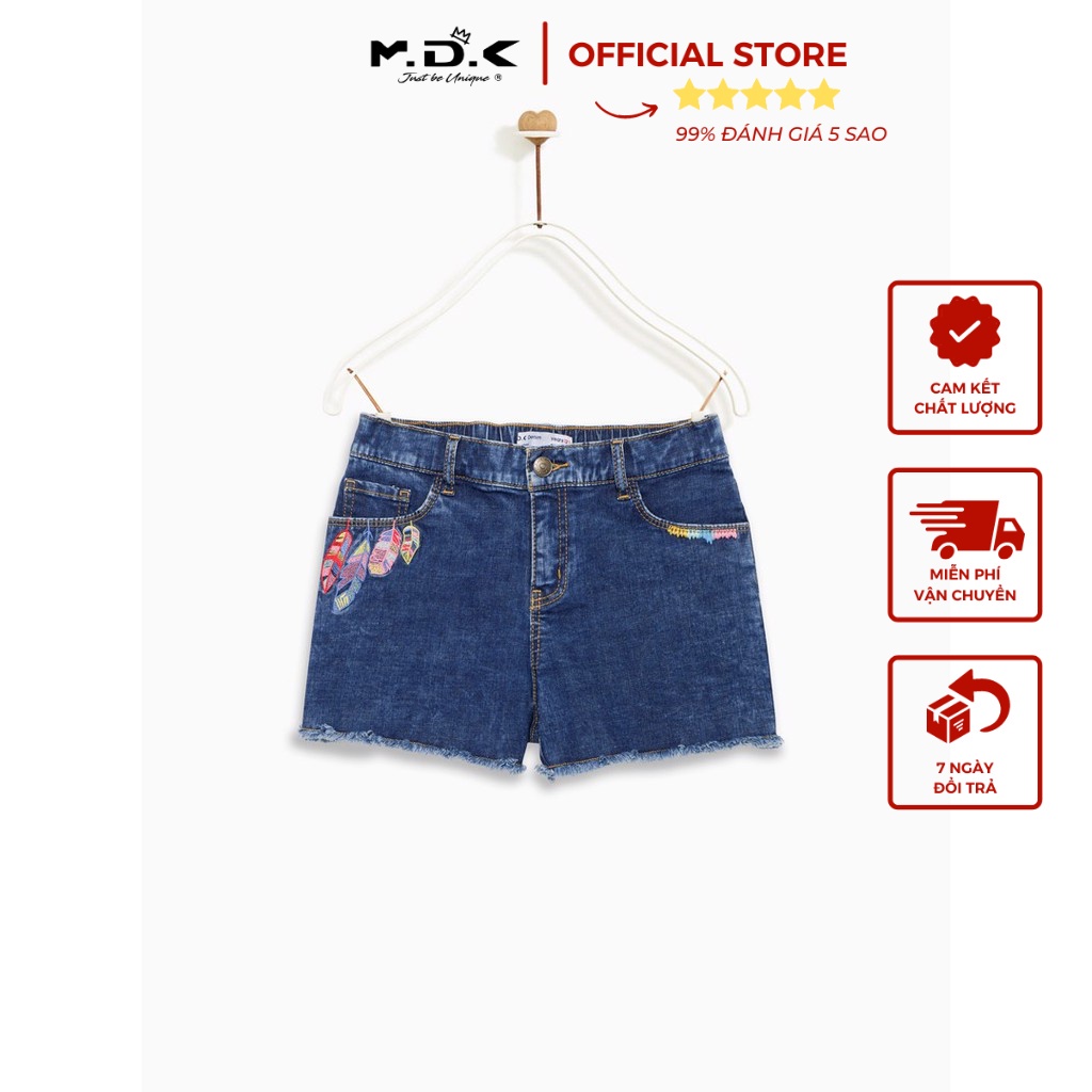 Quần Short Bé Gái Boho embroidered pull on shorts M.D.K - xinh xắn, cá tính