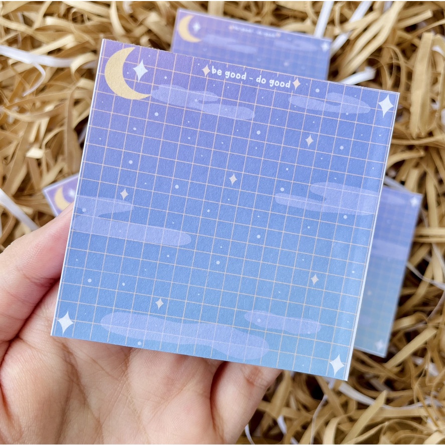 Handmade Galaxy Note Pad / Memo pad - Giấy ghi chú hình Galaxy có kẻ dòng caro tiện lợi - tiemtaphoacona