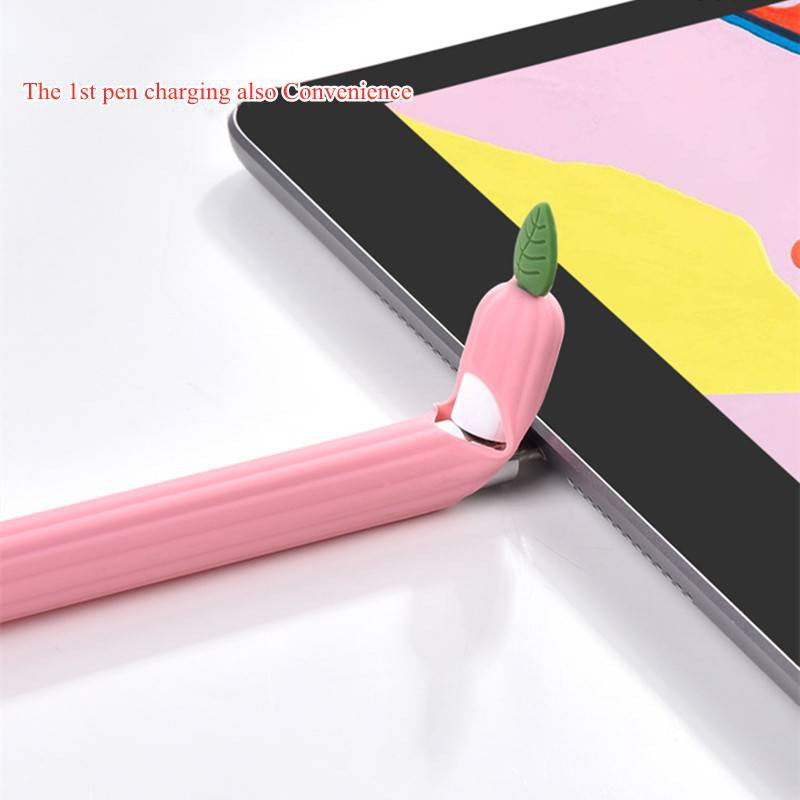 Ốp Lưng Silicone Chống Trượt Cho Apple Pencil 1 / 2 (1 Bút Chì + 1 Đầu Bút Cảm Ứng 6 &quot;