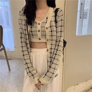 SET ÁO LEN NỮ KẺ SỌC ULZZANG