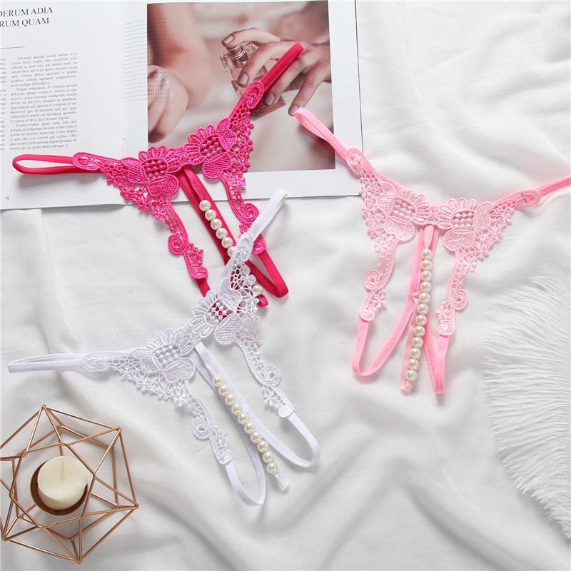 Quần lót dây lọt khe chữ T đính ngọc trai 2200