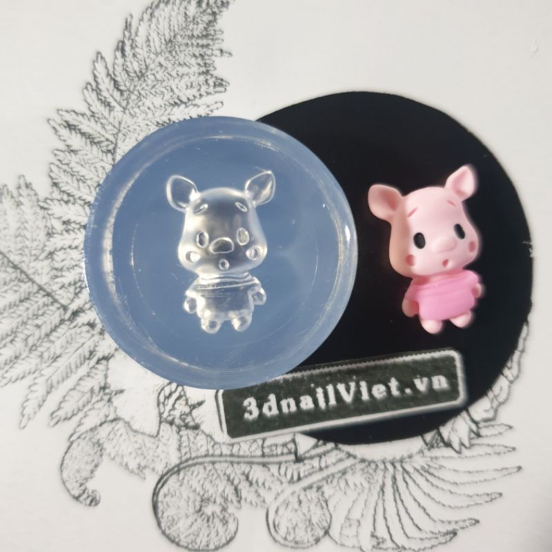 khuôn 3dnail-viet "mẫu heo hồng cute"