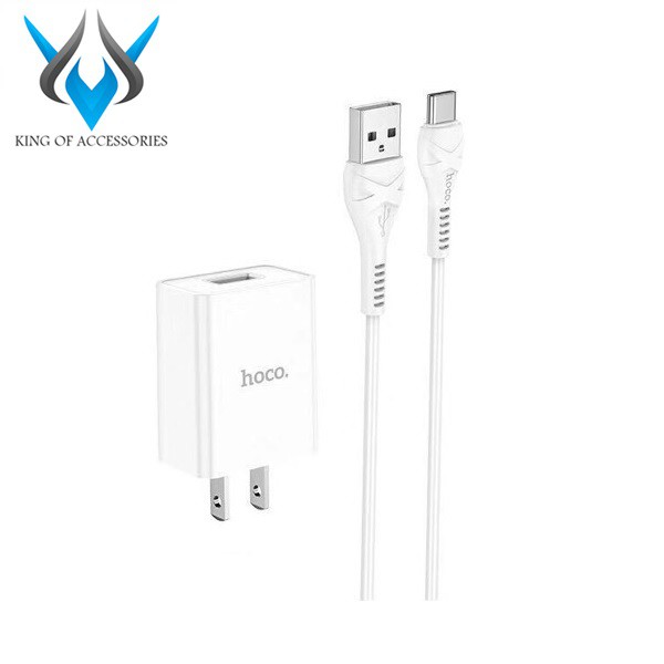Bộ cốc sạc và cáp sạc cổng Type-C Hoco S2 Plus output max 3.4A (Trắng)