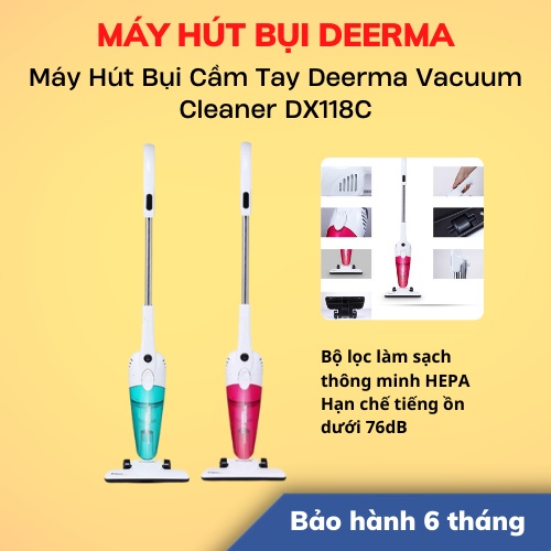 [Hỏa Tốc - HCM] Máy Hút Bụi Cầm Tay Deerma Vacuum Cleaner DX118C | Hàng Chính Hãng | Bảo Hành 6 Tháng | LSB Store