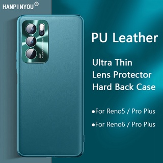 Ốp điện thoại bằng da cứng siêu mỏng cho OPPO Reno5 Reno6 Reno 6 Pro Plus Snapdragon 5G