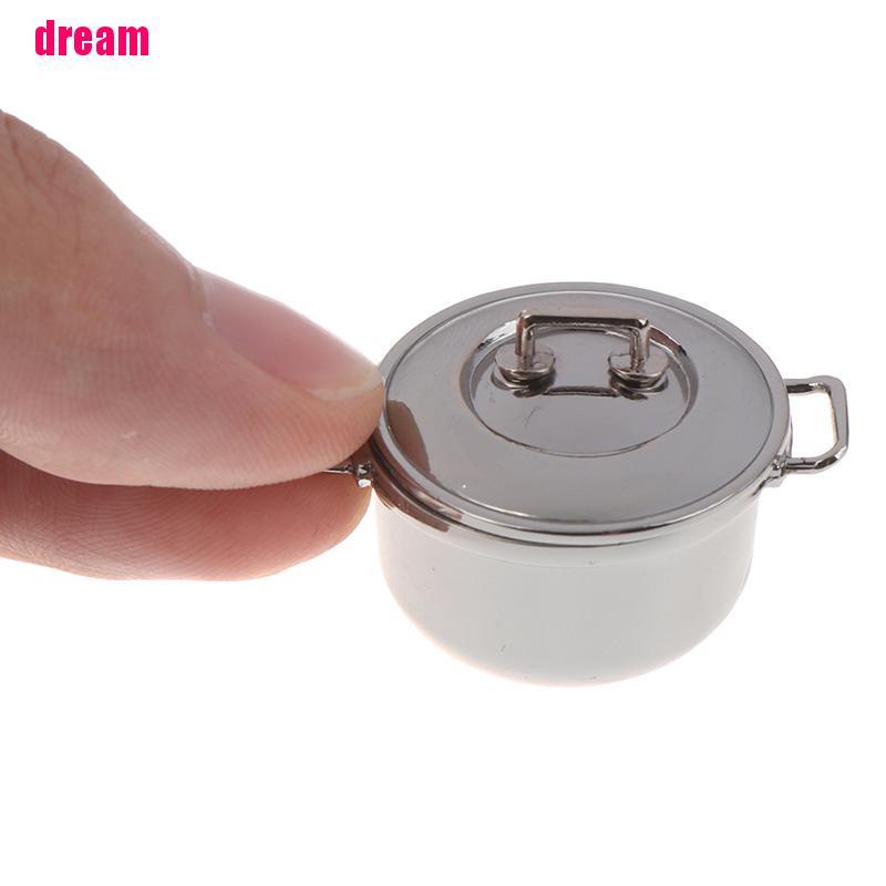 Mô Hình Nồi Nấu Ăn Bằng Thép Không Gỉ Tỉ Lệ 1 / 12 Trang Trí Nhà Búp