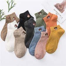 Tất gấu brown nữ cổ ngắn cute dễ thương loại  1 đẹp SET 10 ĐÔI