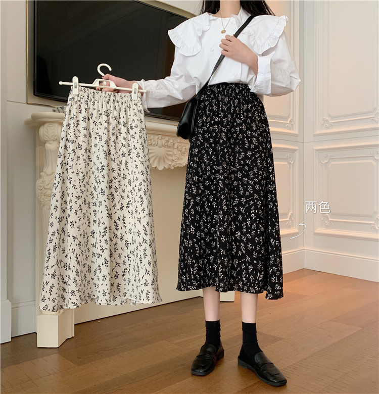 Chân váy dài ulzzang hàn quốc lưng cao 2021, Đầm nữ xòe màu đen trắng hoa nhí vạt đuôi cá cao cấp thời trang hàn quốc | BigBuy360 - bigbuy360.vn