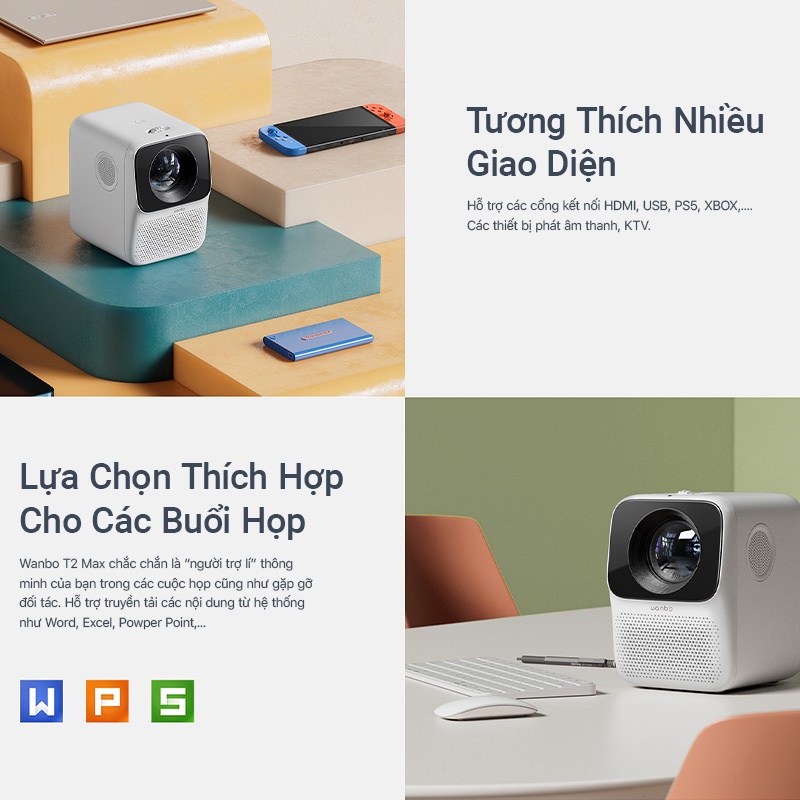 Máy Chiếu Thông Minh WANBO T2 Max 1080P xiaomi wanbo t2 max -kết nối không dây-Bản Quốc Tế
