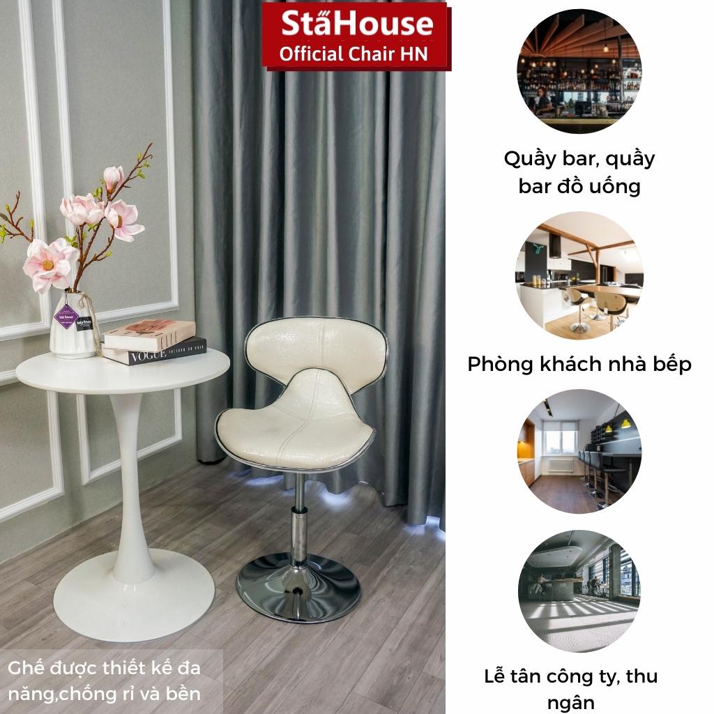 Ghế Bar Cá Sấu - Ghế Cafe Ban Công Ngồi Làm Việc Phong Cách Bắc Âu Thời Trang BAR301 Stahouse Official Chair HN