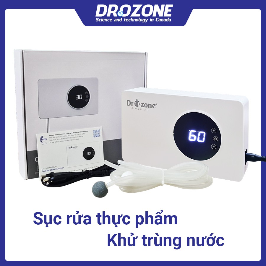 Máy sục Ozone khử độc thực phẩm, sục rửa rau quả, khử trùng nước Dr.Ozone