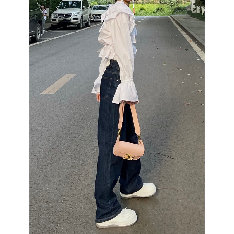 Quần Jeans Nữ Ống Rộng Lưng Cao Thời Trang Mới