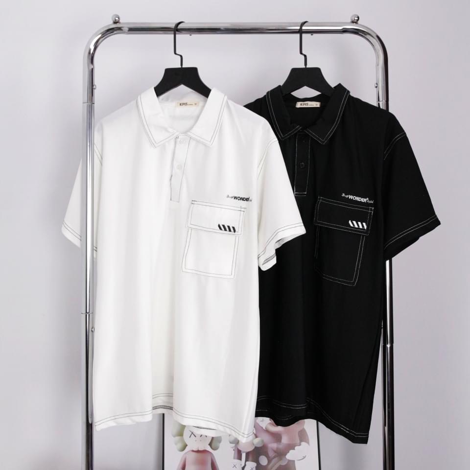 Áo polo oversize Wonder, áo thun nam nữ cộc tay lỡ unisex phong cach ulzzang hàn quốc