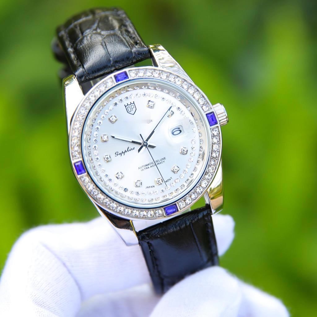 Đồng Hồ Nam olymp Dây Da Cao Cấp Sang Trọng Mặt Kính Chống Xước, Chống Nước BH Hãng 12 Tháng