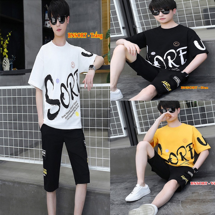 Bộ nam hè .Bộ nam unisex phong cách Hàn quốc MÃ BỘ BNSORT