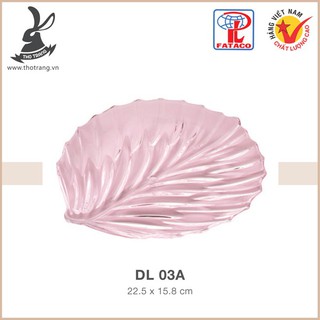 [Có xuất VAT] Dĩa Nhựa trong màu hồng hình Lá DL-03A Acrylic Cao Cấp Fataco Việt Nam - Chính Hãng