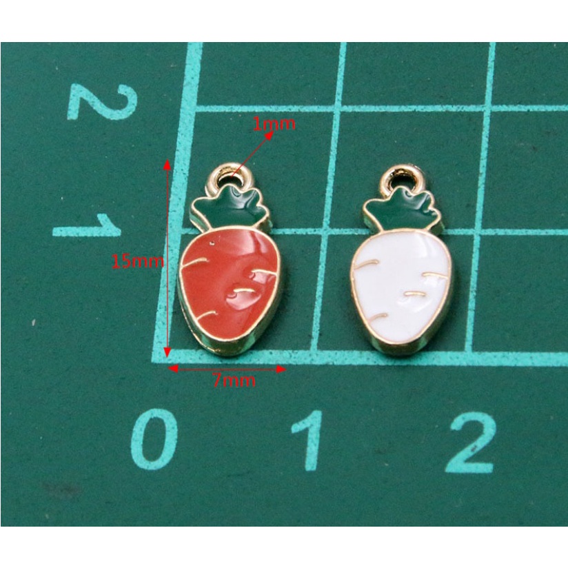 Set 10 Cà Rốt Tráng Men Mini 7 * 15mm Tự Làm Trang Sức